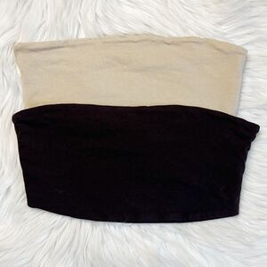 H&M Divided strapless bandeau Tan & Brown Size Small Set of two